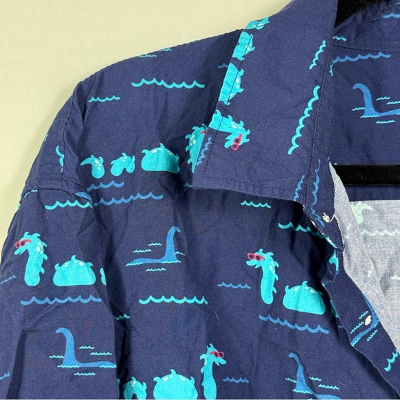 Tipsy Elves Navy Blue Button Down Shirt Mens XXL - Picture 4 of 5